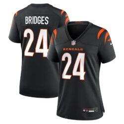 Trikweze Bridges Cincinnati Bengals Nike Women's Team Game Jersey - Black - Front View
