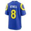 Tutu Atwell Los Angeles Rams Nike Team Game Jersey - - Detail View
