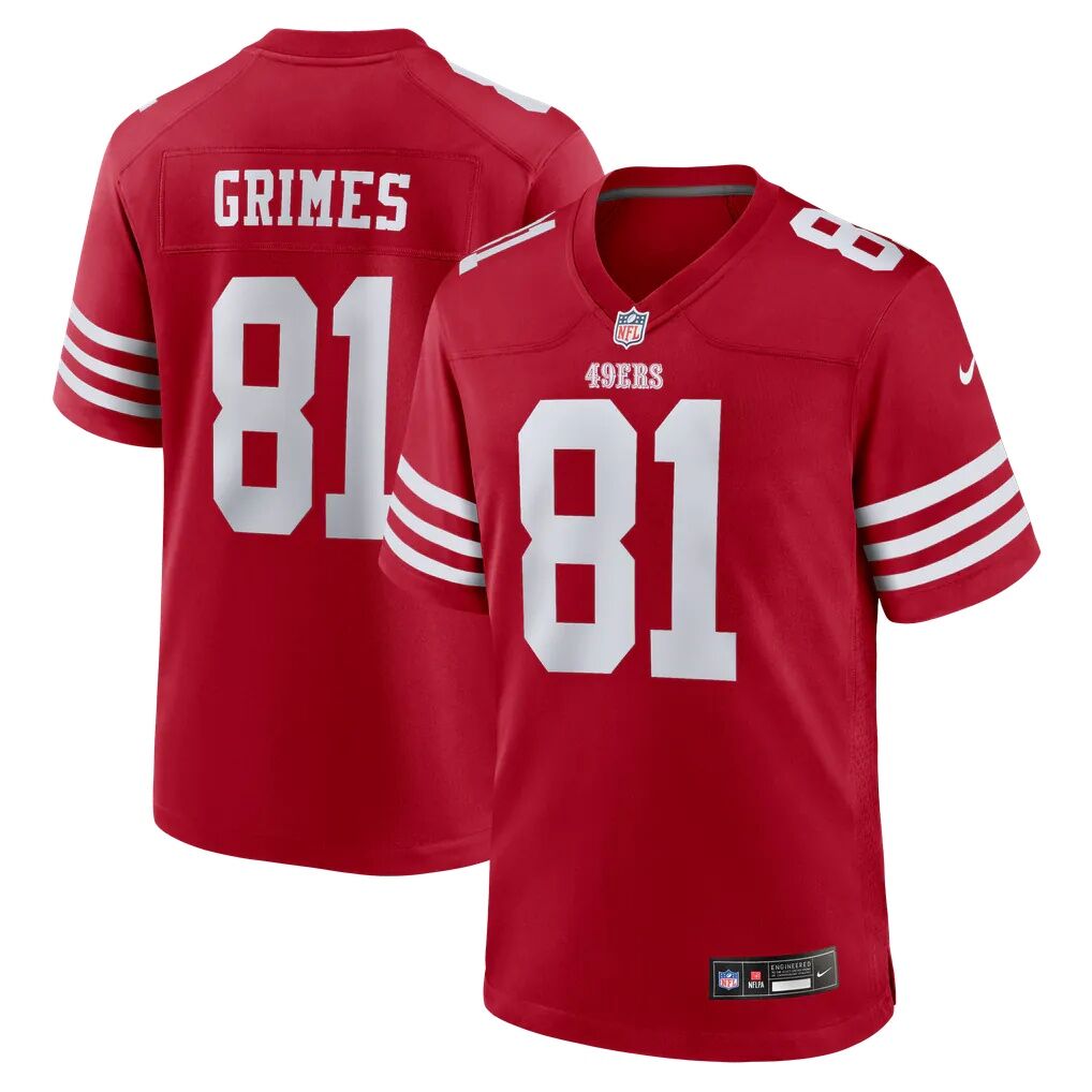 Wesley Grimes San Francisco 49ers Nike Team Game Jersey - Scarlet