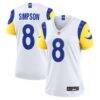Ty Simpson Los Angeles Rams Nike Women's Game Jersey - White - Front View