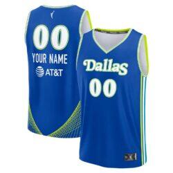 Dallas Wings Fashion7 Fast Break Custom Jersey - Blue - Front View