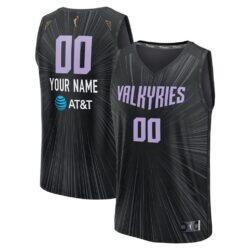 Golden State Valkyries Fashion7 Fast Break Custom Jersey - Black - Front View