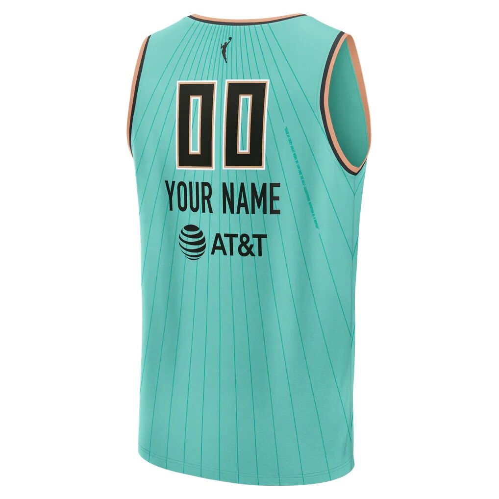 New York Liberty Fashion7 Youth Fast Break Custom Jersey - Rebel Edition - Mint