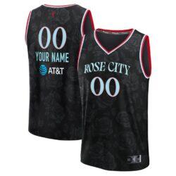Portland Fire Fashion7 Youth Fast Break Custom Jersey - Black - Front View