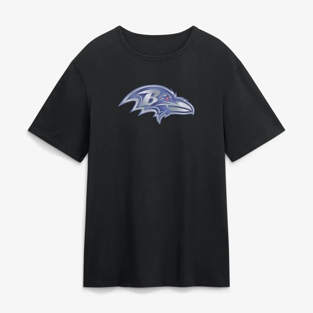 Kyle Hamilton Baltimore Ravens Metallic Mascot Name & Number T-Shirt