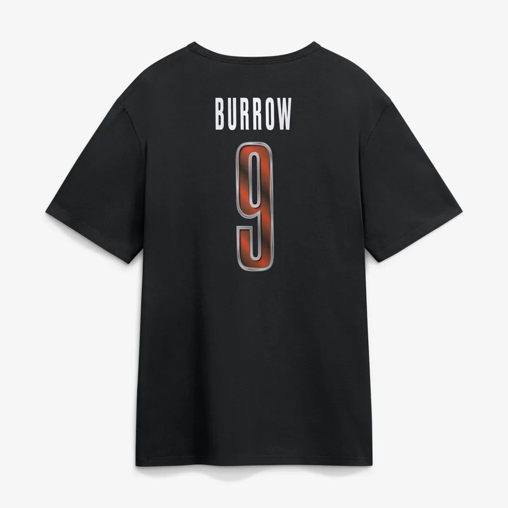 Joe Burrow Cincinnati Bengals Metallic Mascot Name & Number T-Shirt