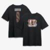 Joe Burrow Cincinnati Bengals Metallic Mascot Name & Number T-Shirt - Black - Front View