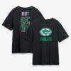 Tucker Kraft Green Bay Packers Metallic Mascot Name & Number T-Shirt - Black - Front View