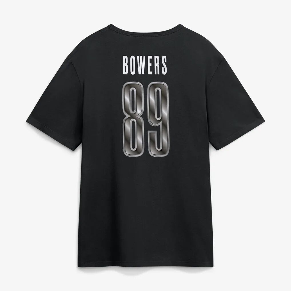 Brock Bowers Las Vegas Raiders Metallic Mascot Name & Number T-Shirt