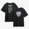 Brock Bowers Las Vegas Raiders Metallic Mascot Name & Number T-Shirt - Black - Front View