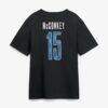 Ladd McConkey Los Angeles Chargers Metallic Mascot Name & Number T-Shirt - Black - Detail View