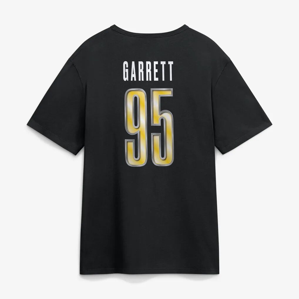 Myles Garrett Los Angeles Rams Metallic Mascot Name & Number T-Shirt