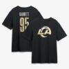 Myles Garrett Los Angeles Rams Metallic Mascot Name & Number T-Shirt - Black - Front View
