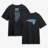 Drake Maye New England Patriots Metallic Mascot Name & Number T-Shirt - Black - Front View