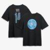 Carnell Tate Tennessee Titans Metallic Mascot Name & Number T-Shirt - Black - Front View