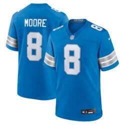 Derrick Moore Detroit Lions Nike Team Game Jersey - Blue - Front View
