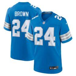 Aamaris Brown Detroit Lions Nike Team Game Jersey - Blue - Front View