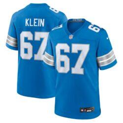 Elijah Klein Detroit Lions Nike Team Game Jersey - Blue - Front View