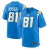 Patrick Herbert Los Angeles Chargers Nike Team Game Jersey - - Front View