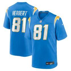 Patrick Herbert Los Angeles Chargers Nike Team Game Jersey - - Front View