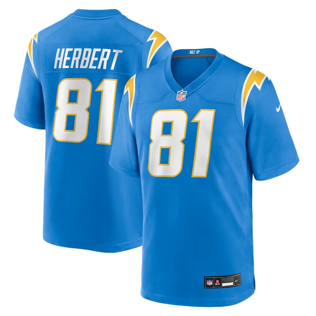 Patrick Herbert Los Angeles Chargers Nike Team Game Jersey - Powder Blue
