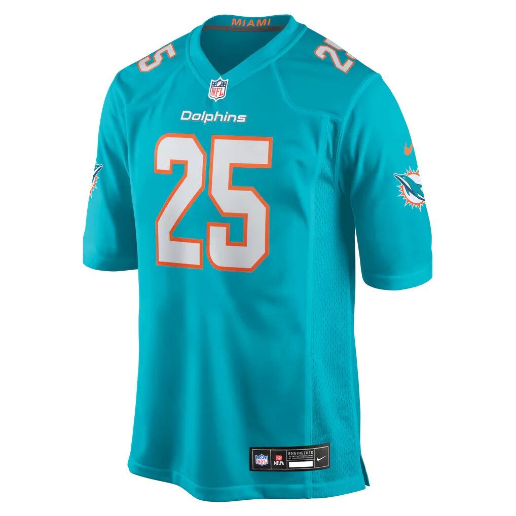Julius Wood Miami Dolphins Nike Team Game Jersey - Aqua