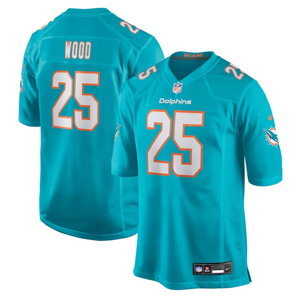 Julius Wood Miami Dolphins Nike Team Game Jersey - Aqua