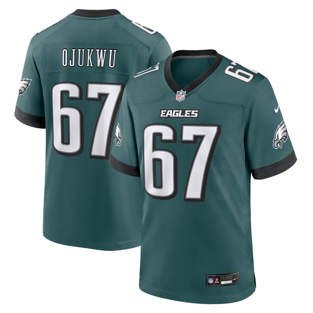 John Ojukwu Philadelphia Eagles Nike Team Game Jersey - Midnight Green