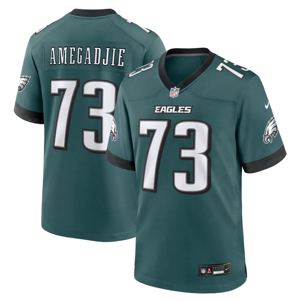 Kiran Amegadjie Philadelphia Eagles Nike Team Game Jersey - Midnight Green