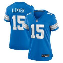 Luke Altmyer Detroit Lions Nike Women's Team Game Jersey - Blue - Front View
