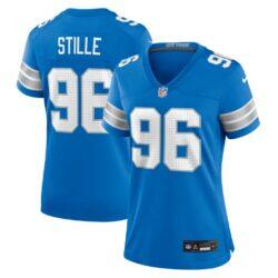 Ben Stille Detroit Lions Nike Women's Team Game Jersey - Blue - Front View