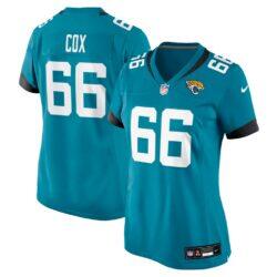 Eli Cox Jacksonville Jaguars Nike Women's Team Game Jersey - Teal - Front View