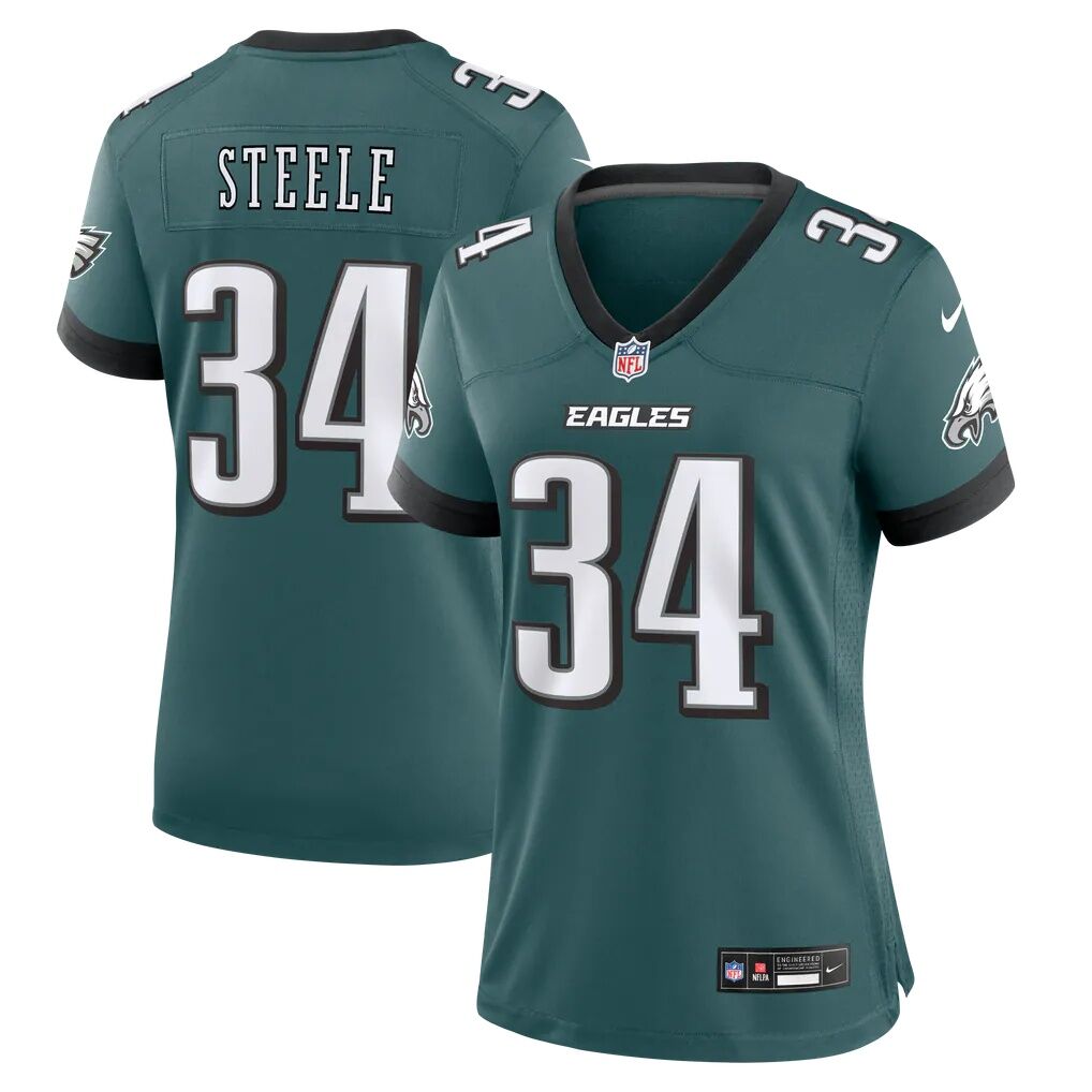 Carson Steele Philadelphia Eagles Nike Women's Team Game Jersey - Midnight Green