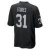 Treydan Stukes Las Vegas Raiders Nike Team Game Jersey - Black - Alt2
