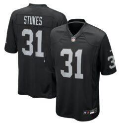 Treydan Stukes Las Vegas Raiders Nike Team Game Jersey - Black - Front View