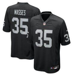 Hezekiah Masses Las Vegas Raiders Nike Team Game Jersey - Black - Front View