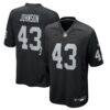 Dalton Johnson Las Vegas Raiders Nike Team Game Jersey - Black - Front View