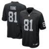 Dareke Young Las Vegas Raiders Nike Team Game Jersey - Black - Front View