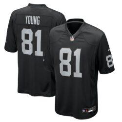 Dareke Young Las Vegas Raiders Nike Team Game Jersey - Black - Front View