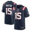 Behren Morton New England Patriots Nike Team Game Jersey - Navy - Front View