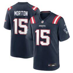 Behren Morton New England Patriots Nike Team Game Jersey - Navy - Front View