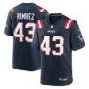 Jose Ramirez New England Patriots Nike Team Game Jersey - Navy - Front View