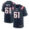 Lorenz Metz New England Patriots Nike Team Game Jersey - Navy - Front View