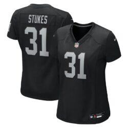 Treydan Stukes Las Vegas Raiders Nike Women's Team Game Jersey - Black - Front View