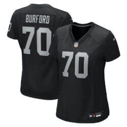 Spencer Burford Las Vegas Raiders Nike Women's Team Game Jersey - Black - Front View