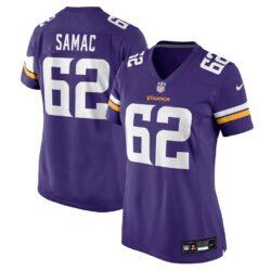 Nick Samac Minnesota Vikings Nike Women's Team Game Jersey - Purple - Front View