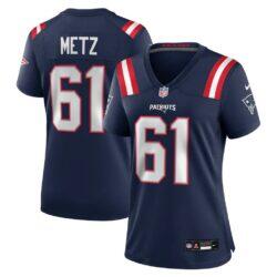 Lorenz Metz New England Patriots Nike Women's Team Game Jersey - Navy - Front View