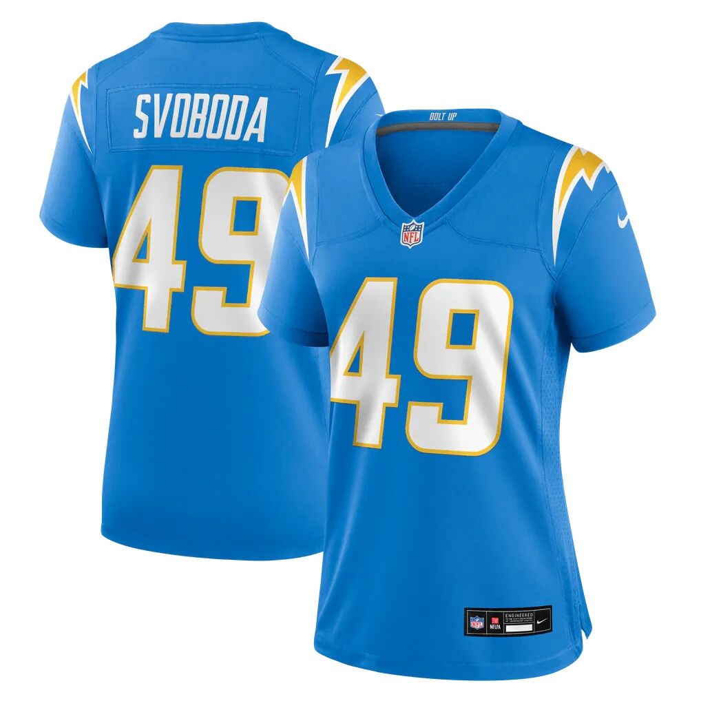 Evan Svoboda Los Angeles Chargers Nike Women's Team Game Jersey - Powder Blue
