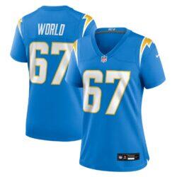 Isaiah World Los Angeles Chargers Nike Women's Team Game Jersey - - Front View