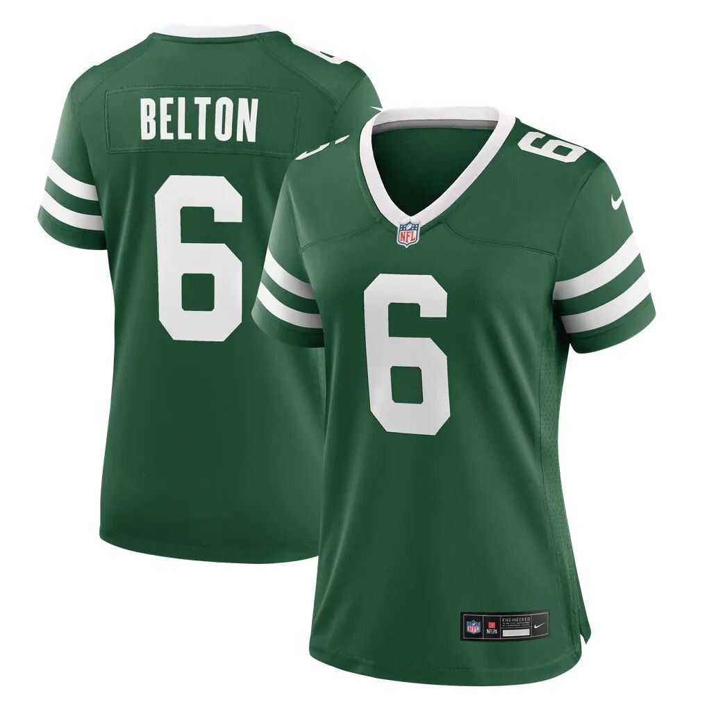 Dane Belton New York Jets Nike Women's Team Game Jersey - Legacy Green